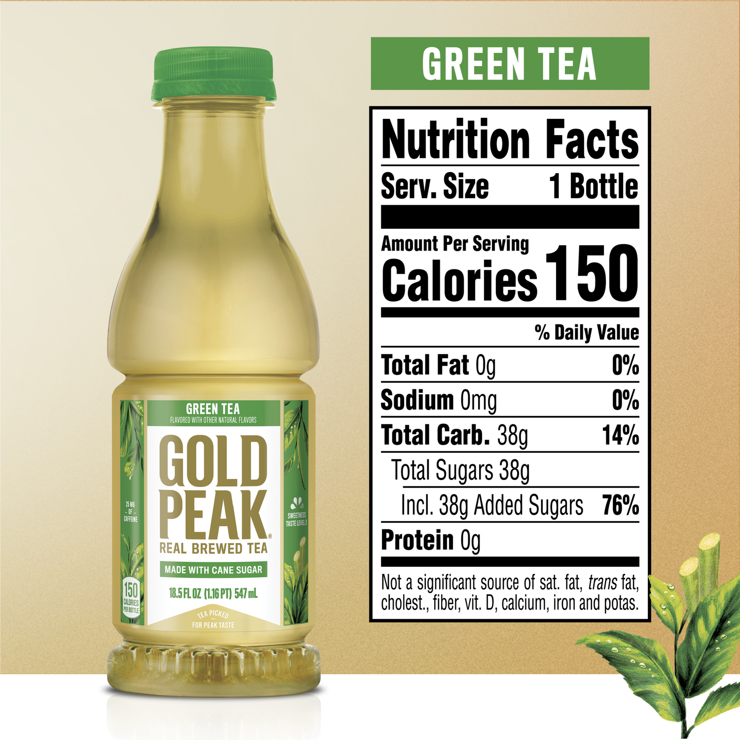 Gold Peak Green Tea Iced Tea Drink, 18.5oz