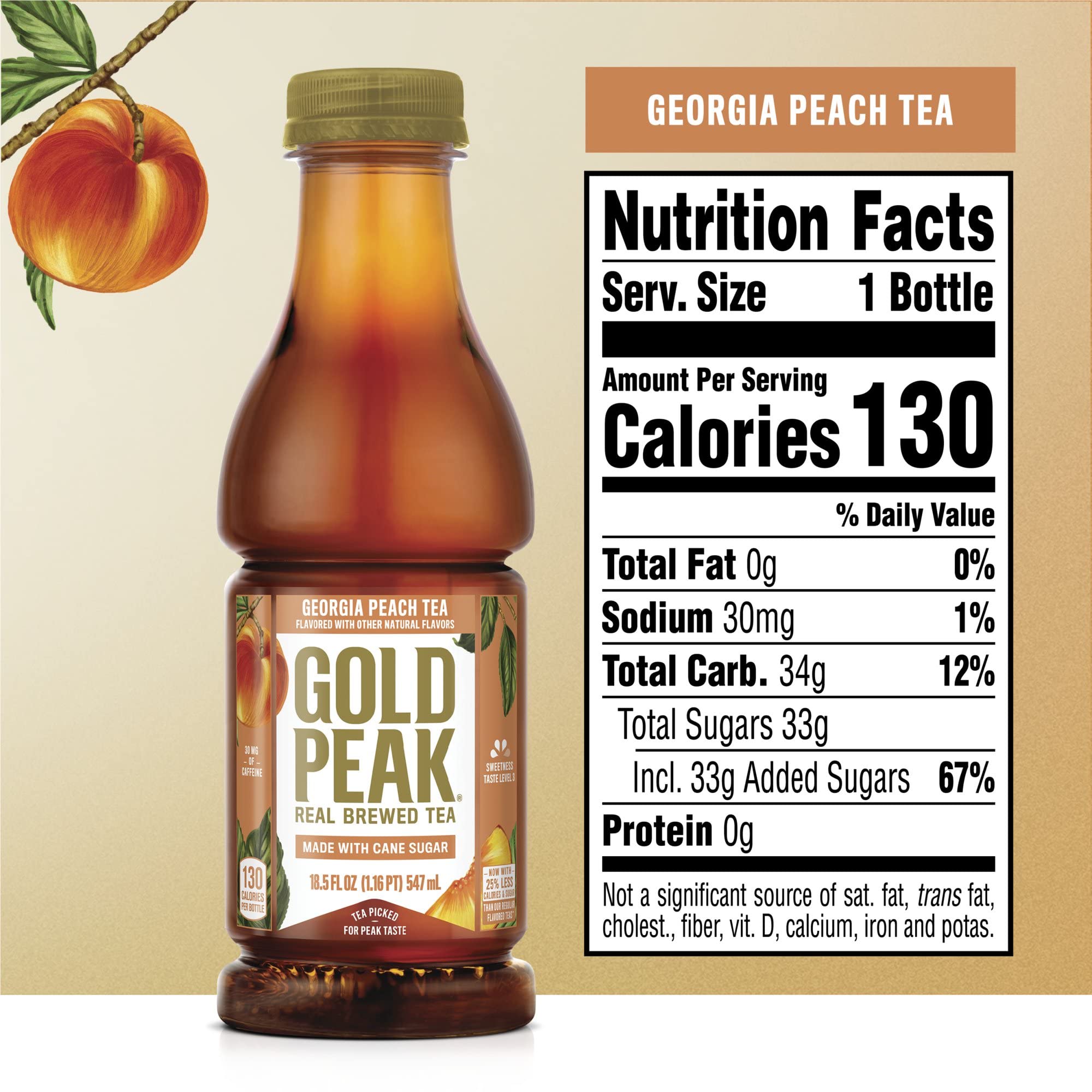 Gold Peak Georgia Peach Iced Tea Drink, 18.5oz