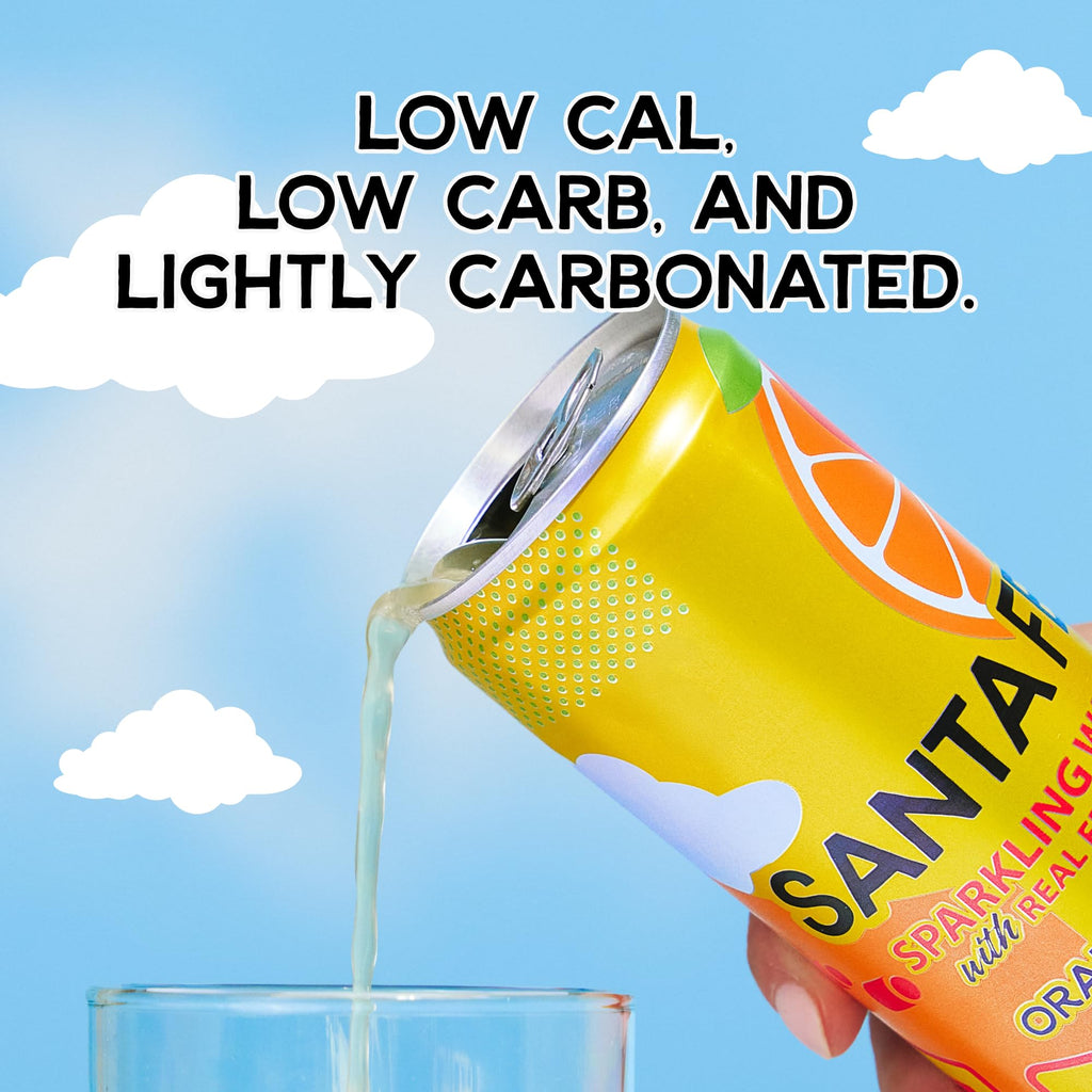 Arizona Santa Fe Sparkling Water with Real Fruit Juice, 11 fl oz Can, 4 Flavor Variety Pack - Lemon Citrus, Raspberry Lime, Pink Grapefruit, Orange Mango - NO Added Sugar (Pack of 12)