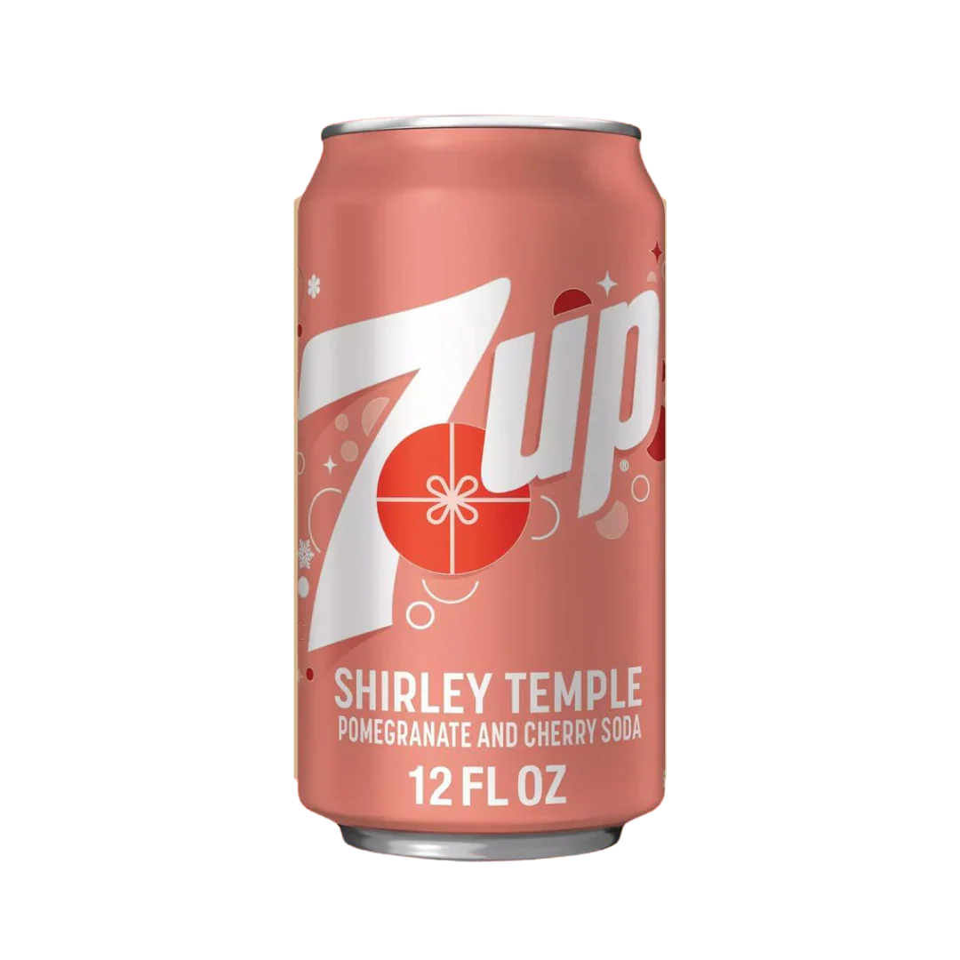 7UP Shirley Temple, Pomegranate and Cherry Flavored Soda Pop 12 fl oz cans, 12 pack - Limited Edition