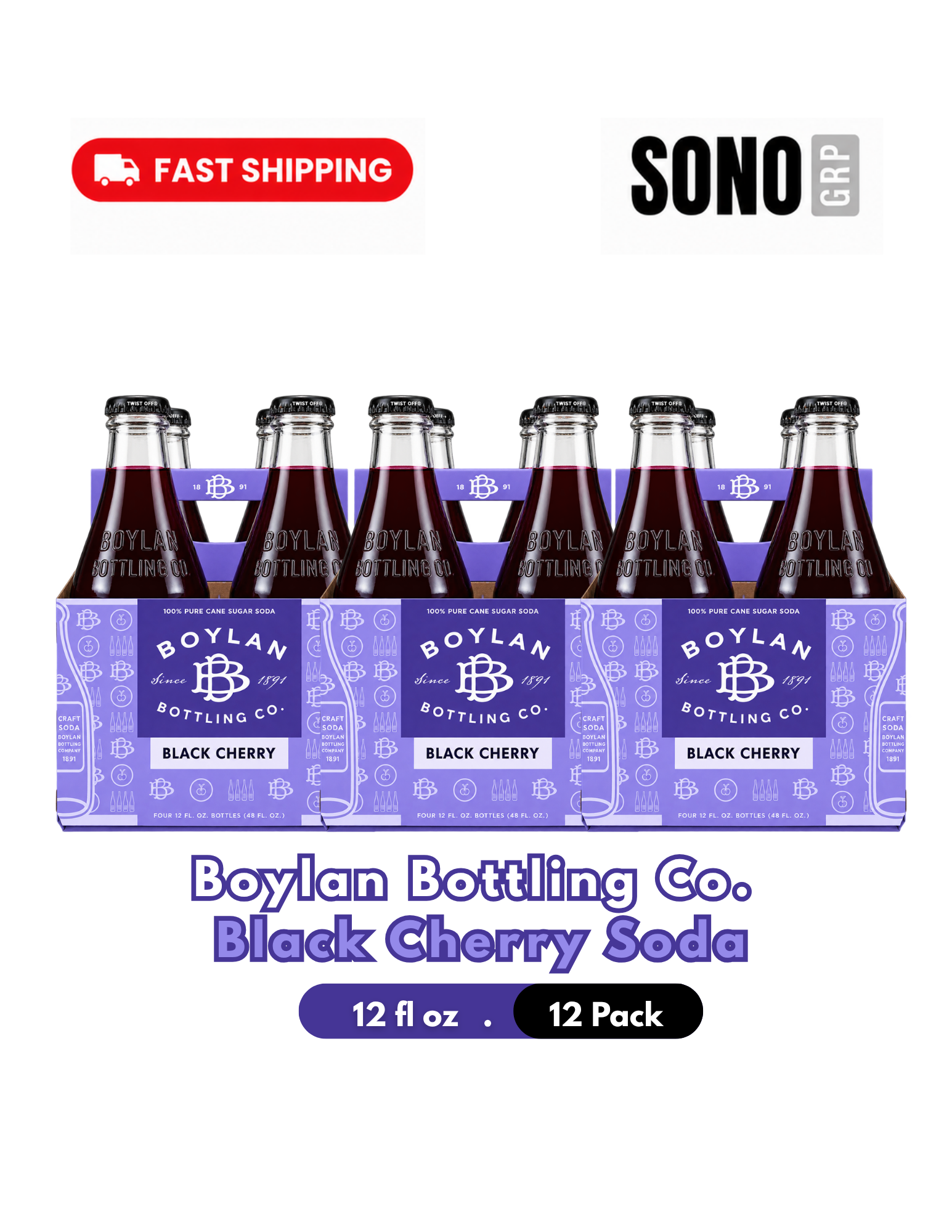 Boylan Bottling Co. Black Cherry Soda 12 fl oz