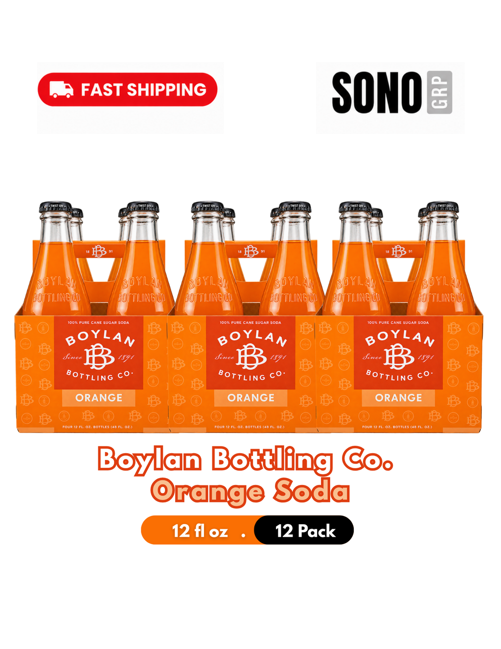 Boylan Bottling Co. Orange Soda 12 fl oz