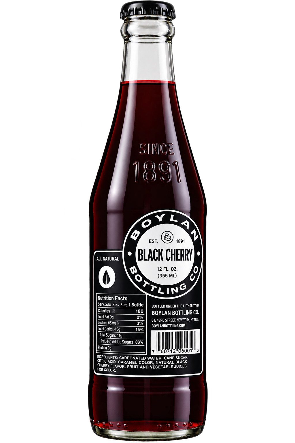Boylan Bottling Co. Black Cherry Soda 12 fl oz