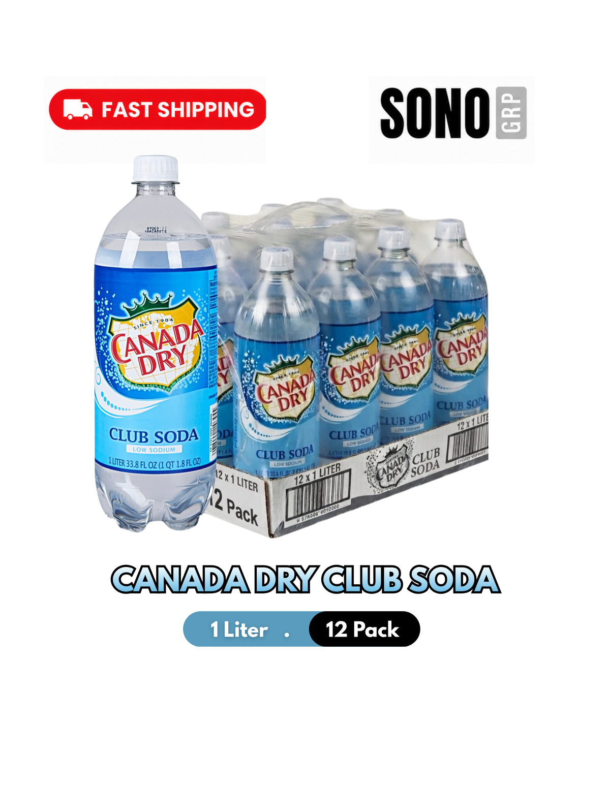 Canada Dry Club Soda 1 L bottle