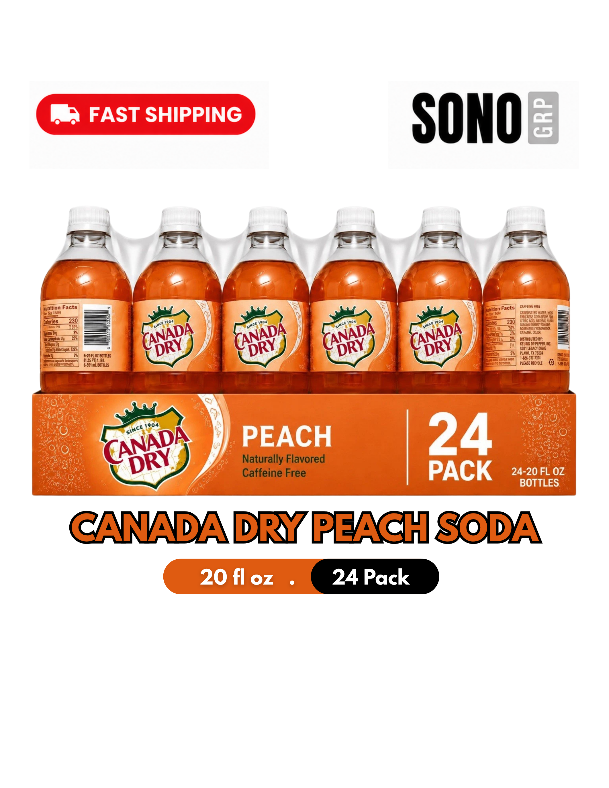 Canada Dry Peach Soda 20oz