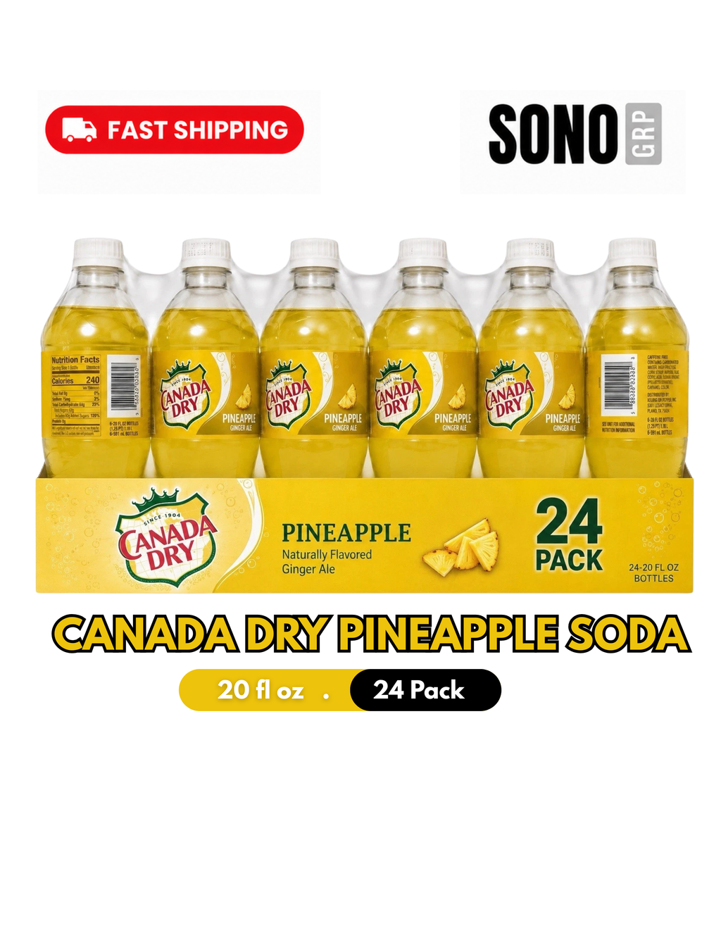 Canada Dry Pineapple Soda 20oz