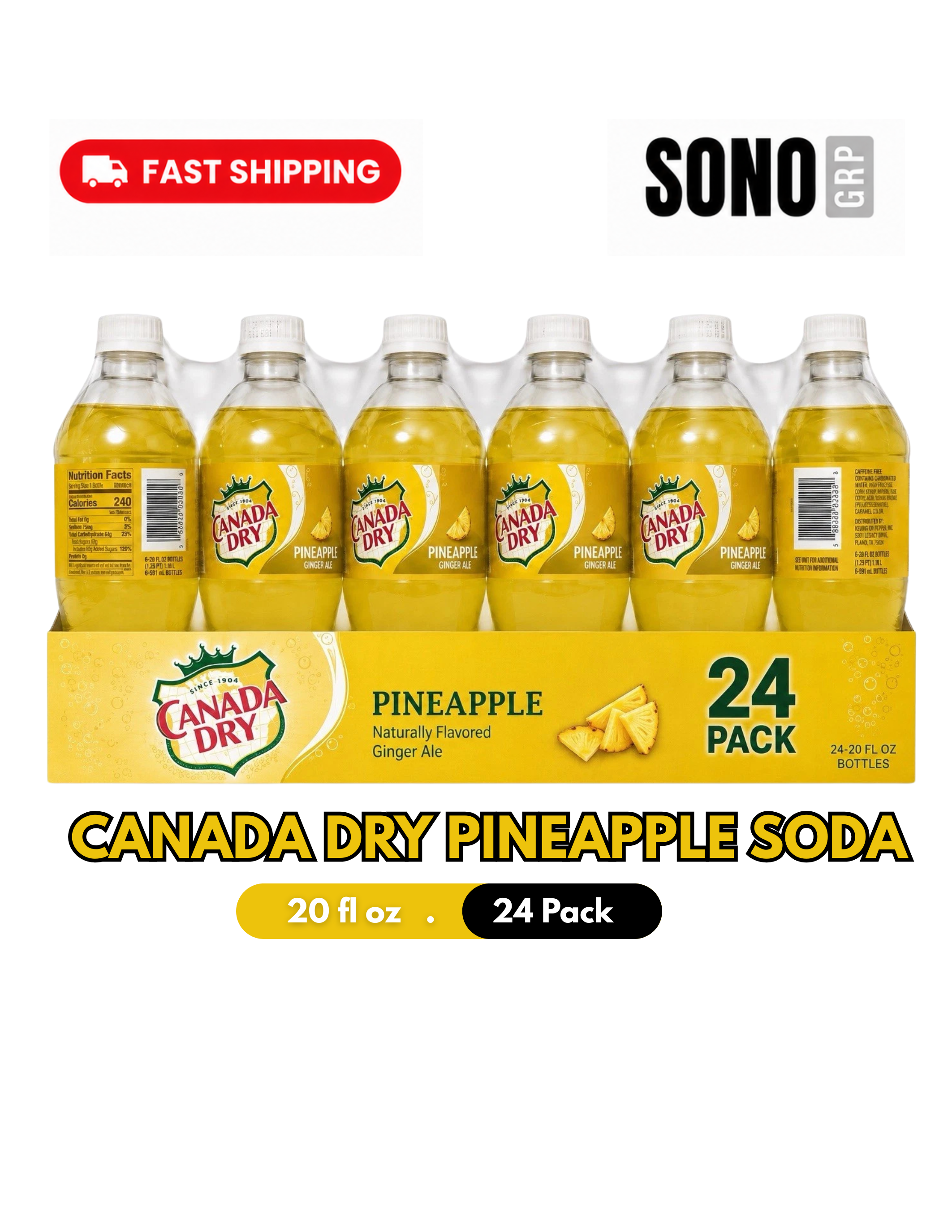 Canada Dry Pineapple Soda 20oz