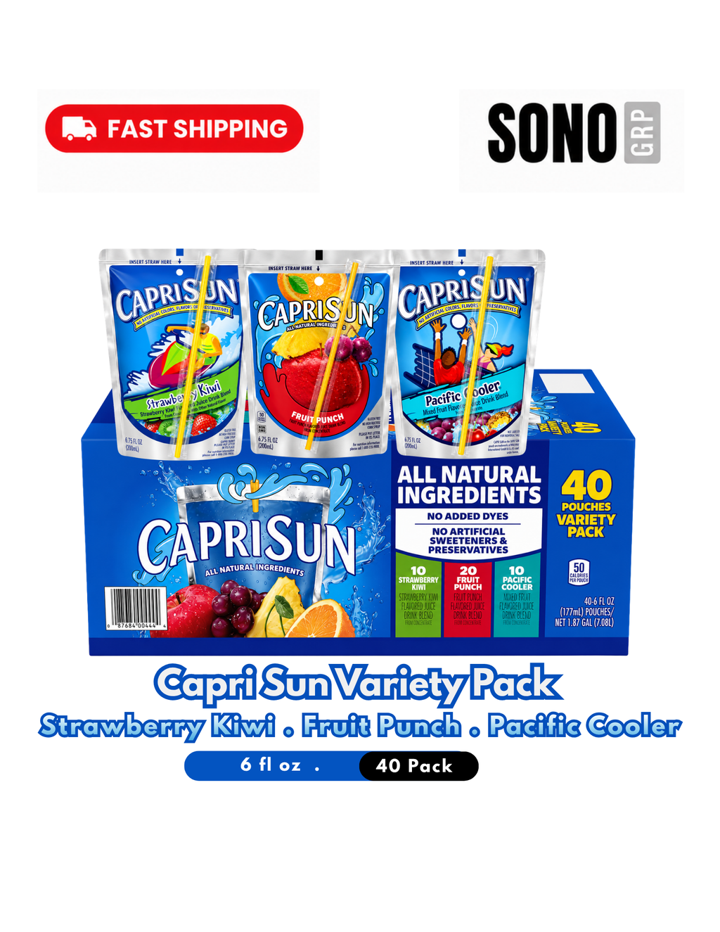 Capri Sun Flavored Juice Drink Blend, Variety Pack / 40 Count, 6 fl oz