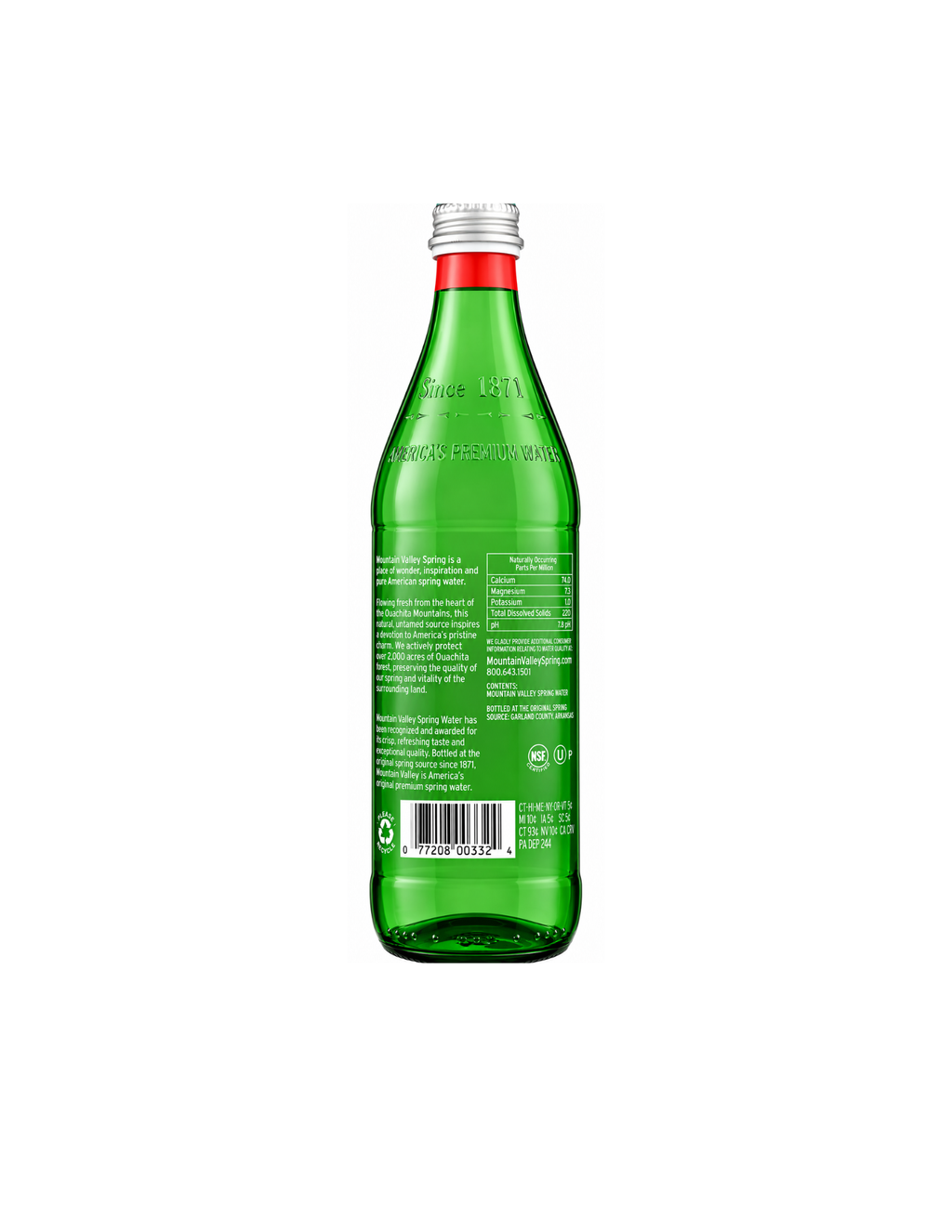 Mountain Valley Spring Water, 16.9 fl oz (500ml) Glass Bottles