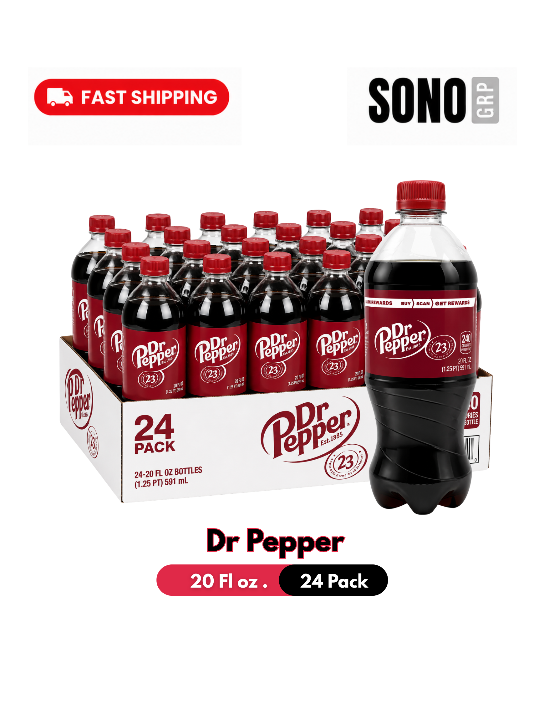 Dr. Pepper Soda 20 Fl Oz