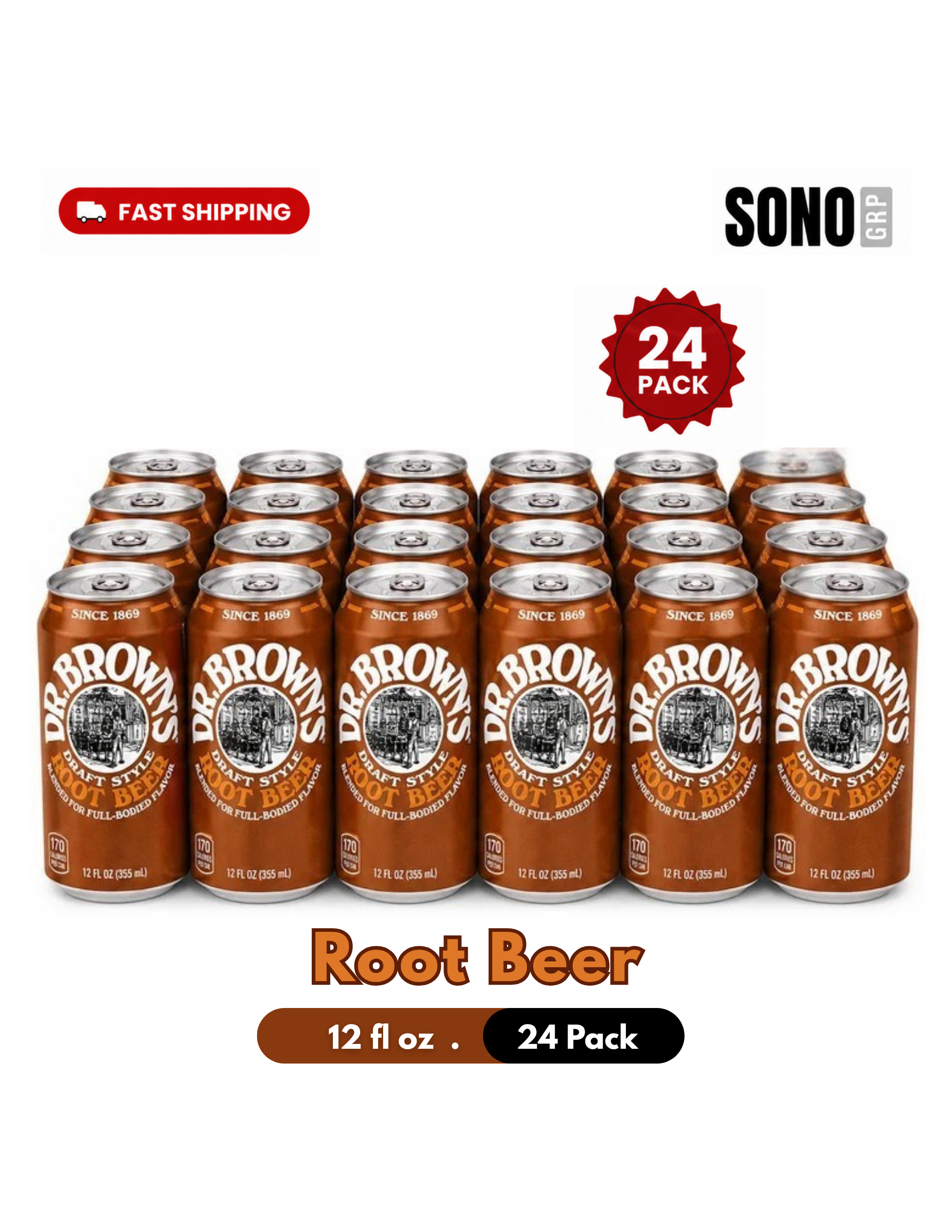 Dr. Brown's Draft Style Root Beer 12 fl oz