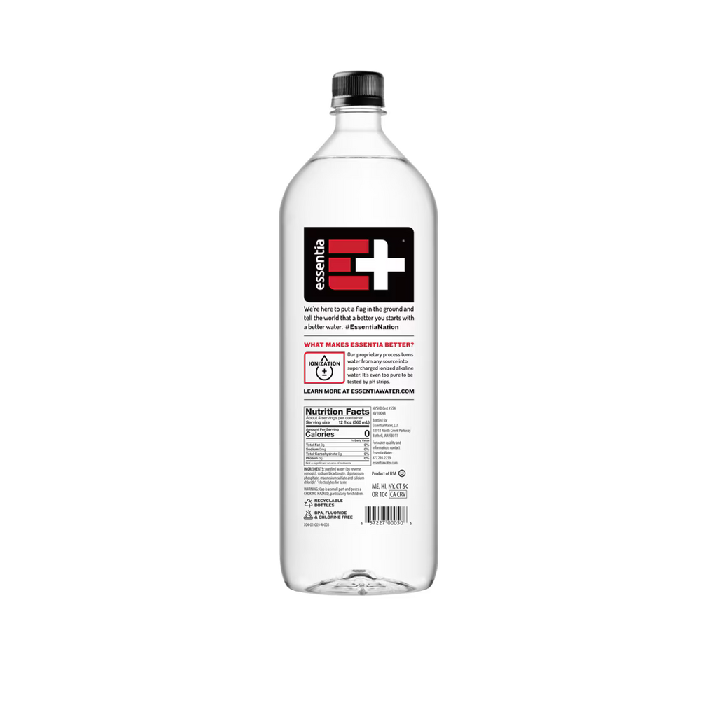 Essentia Ionized Alkaline Water, 1 Liter Bottles (Pack of 12)