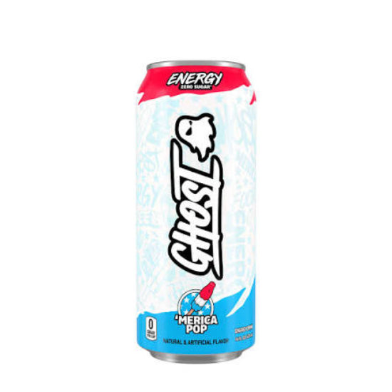 Ghost Energy Drink 'Merica POP, 16 Fl Oz Pack of 12