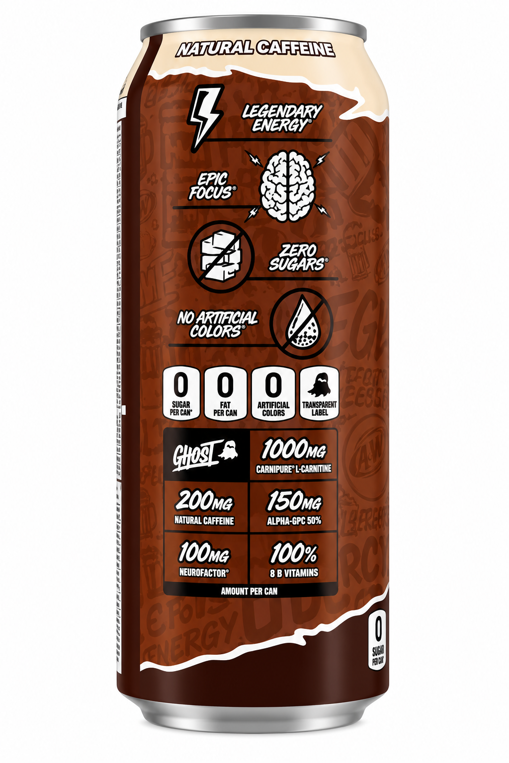 Ghost x A&W Energy Drink, 16 Fl Oz Pack of 12
