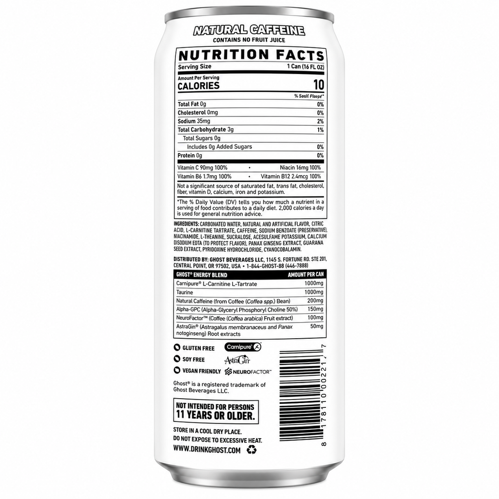 Ghost Original "OG" Energy Drink, 16 Fl Oz Pack of 12