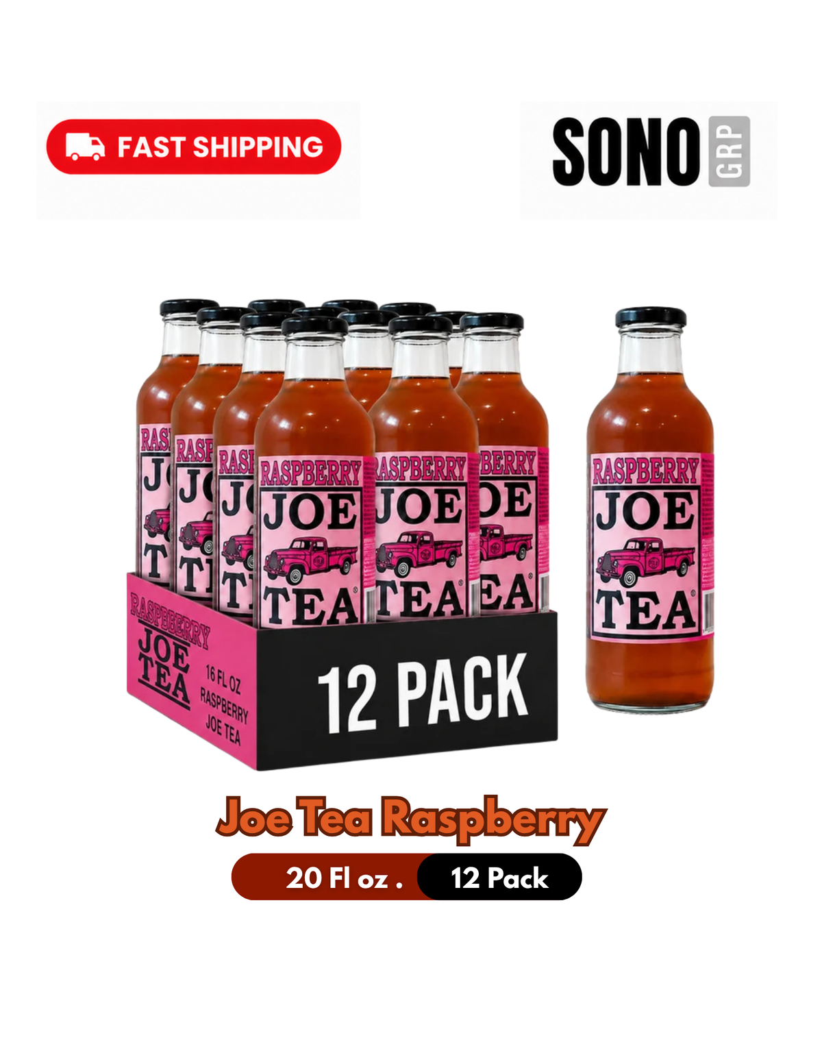 Joe Tea Raspberry Tea 20oz