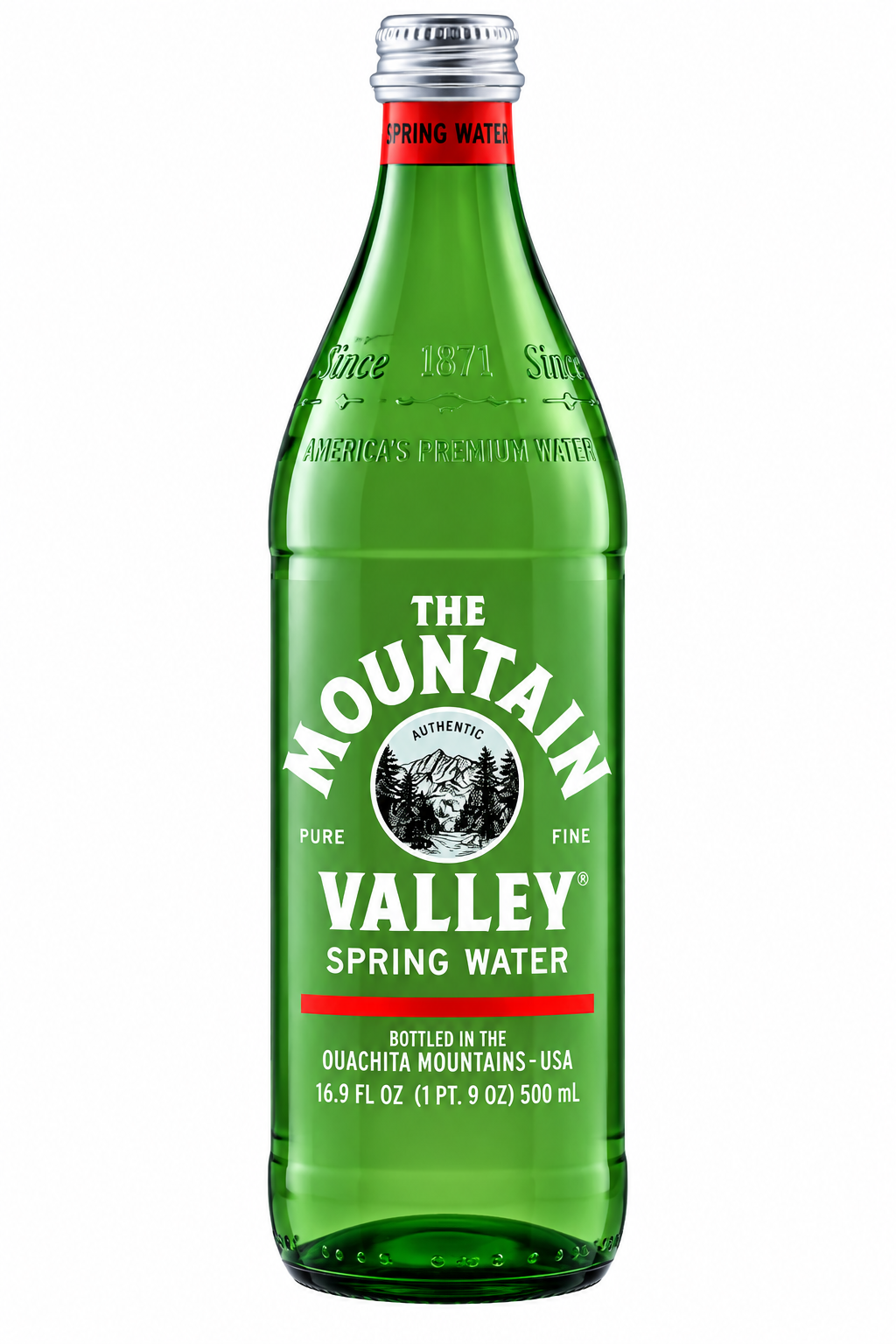 Mountain Valley Spring Water, 16.9 fl oz (500ml) Glass Bottles