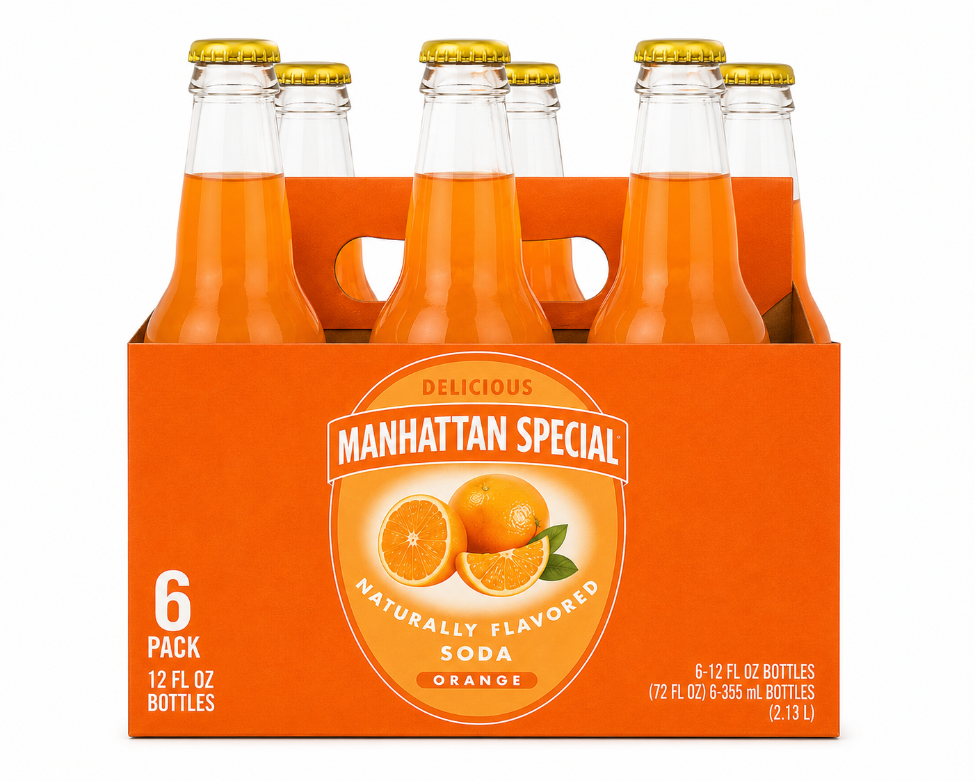 Manhattan Special Delicious Orange Soda 12oz Glass Bottle