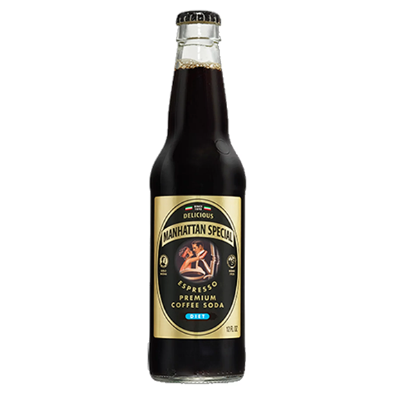 Manhattan Special Premium Diet Coffee Soda 12oz Glass Bottle