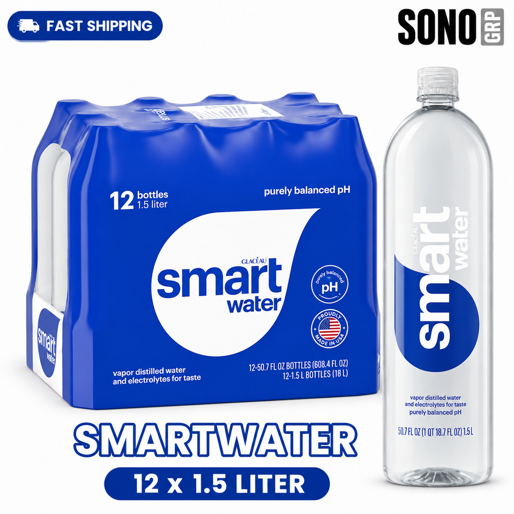GLACEAU Smart Water, 1.5 liter (50.7 Fl Oz) Pack of 12