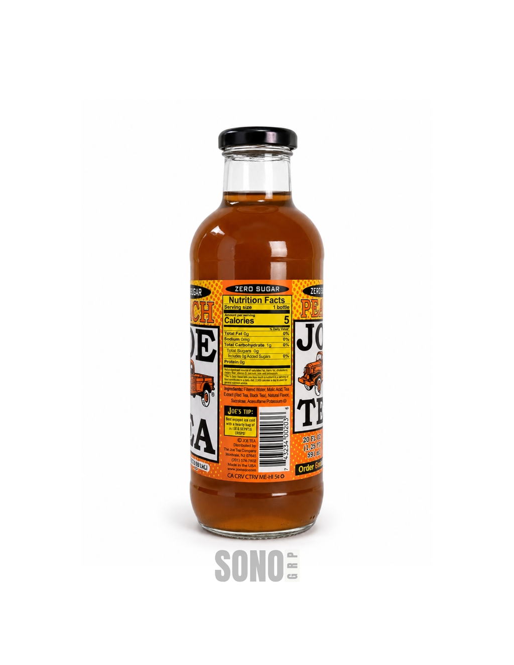 Joe Tea Diet Peach  (Zero Sugar) 20oz