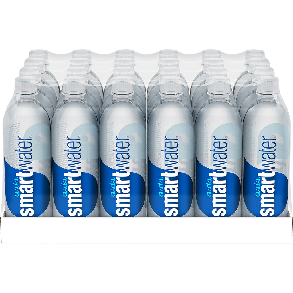 GLACEAU smartwater vapor distilled premium water bottles, 20 fl oz, 24 Pack