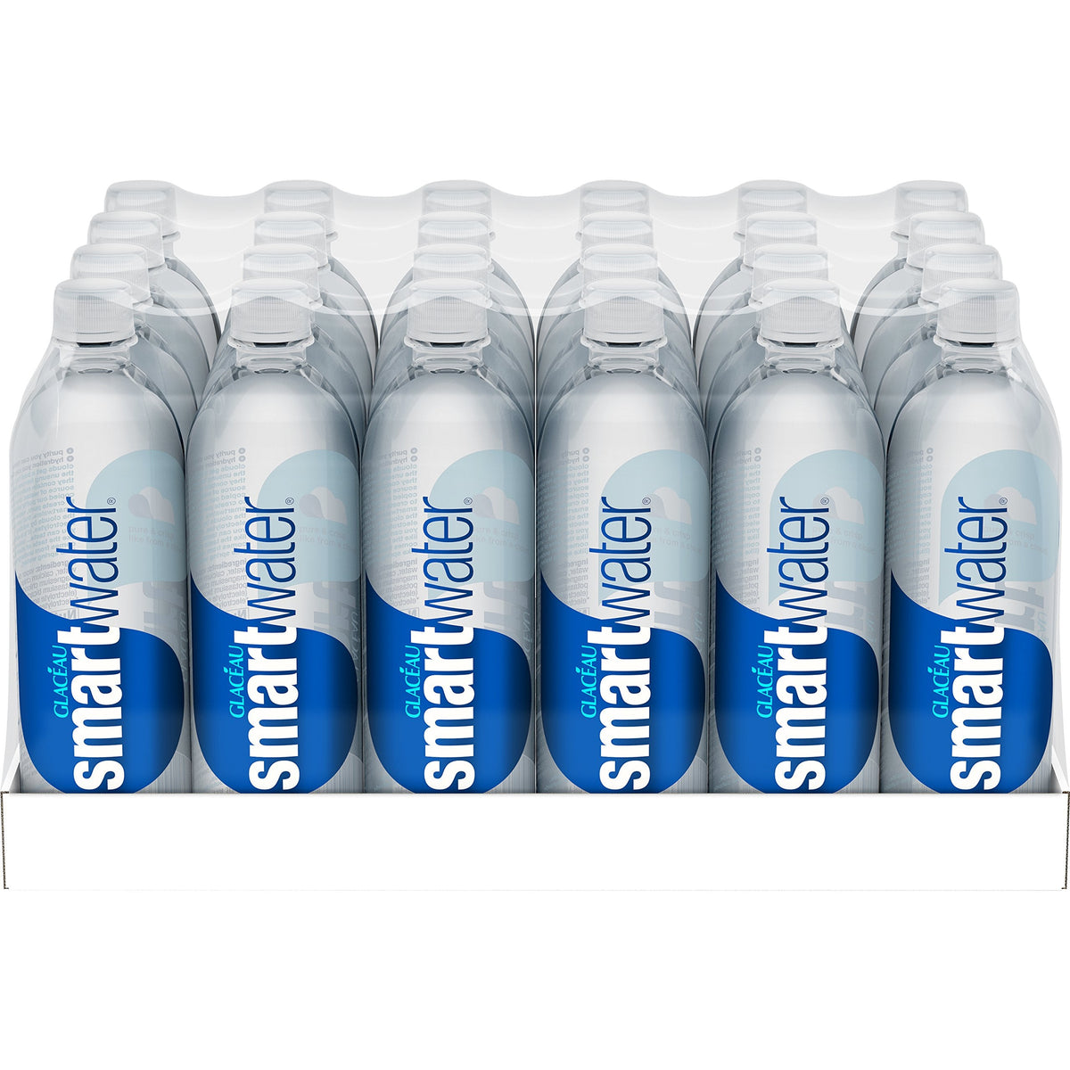 GLACEAU smartwater vapor distilled premium water bottles, 20 fl oz, 24 Pack