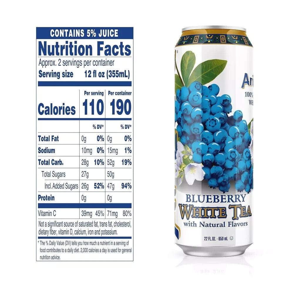 AriZona Blueberry White Tea Can